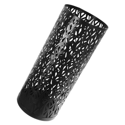 Seau en fer rond noir pour rangement parapluie et décoration rustique