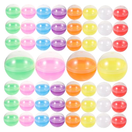 Warmhm 50pezzi Capsule Rotonde Vuote Da Riempibili Giocattoli o Piccoli Regali Per Feste Di Pasqua Compleanni e Lavoretti Fai Da Te Realizzate in Plastica Sicura Durevole e Riutilizzabili