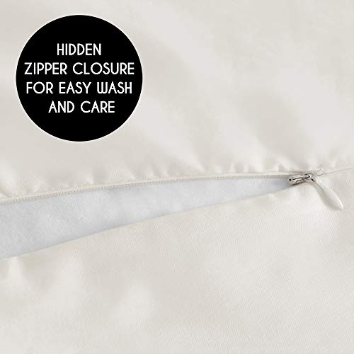 Sweet Jojo Designs Crushed Crinkle Velvet Off White Metallic Crush Boho Chic Textured Glam Duvet Comforter Cover And Sham 3Pc Full Queen Size Bedding Set Shiny Luxury Modern Bohemian Bedspread Quilt #TOP4