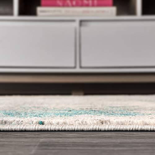 JONATHAN Y Modern Abstract Vintage Cream/Blue Indoor Area Rug, 3x5, Contemporary POP, Transitional, Easy-Cleaning for Living Room, Bedroom, Kitchen, Pet Friendly, Non-Shedding (CTP104A-3) - Image 9