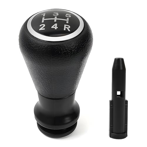 Carehabi BillyBath Pommeau de levier de vitesses manuel 5 vitesses pour Peugeot 106 107 207 301 307 308 407 408 508 3008 1007 / pour CITROEN C2 C3 C4 Picasso - Noir et argent