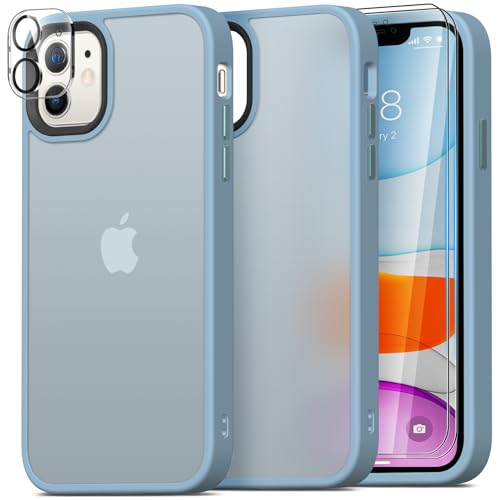 Mootobo für iPhone 15 Hülle, 4 in 1 Handyhülle iPhone 15 mit 2 Stück Schutzfolie +1 Stück Kameraschutz, Military Grade Stoßschutz mit Anti-Fingerprint Matte Rückseite 6,1 Zoll-Gelb