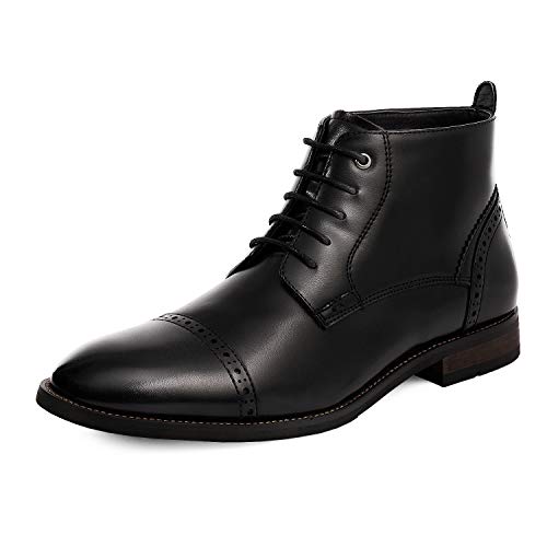 Bruno Marc Men's Dress Ankle Boots Cap Toe Oxford Boot 6.5 Black