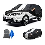 Cowtcver SUV Car Cover Waterproof Breathable Allweather, Outdoor Cover Custom Fit Nissan Qashqai 2007-2024, 10 Layers Full Car Cover Snow Sun Rain UV Dust All Weather Protection With Zip.