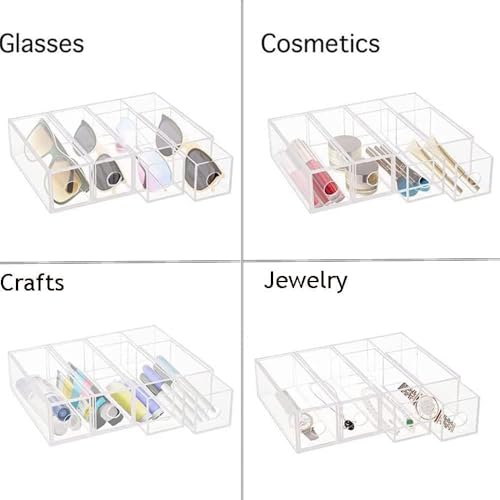 Image of Sunglass Storage Box, Acrylic Eyeglass Organizer, Make-up Storage Drawer Tray, Jewelry Trays, Type Strong Load-bearing Easy Access 4-Layer Transparent Visual Sunglasses Case Home Office Using