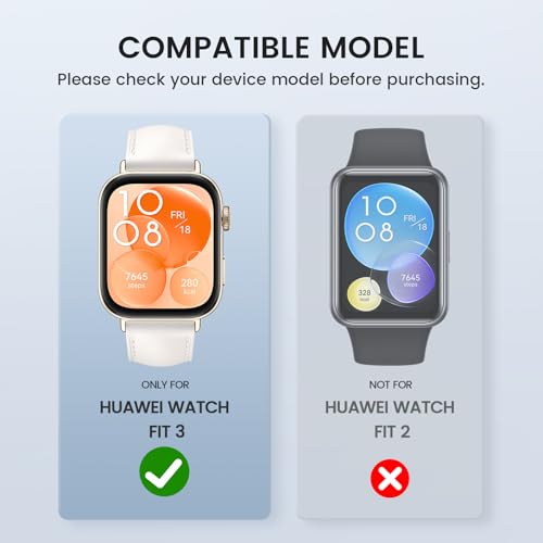 Etui Kamita kompatybilne z Huawei Watch Fit 3, miękkie etui z tworzywa TPU, z osłoną ekranu, odporne na wstrząsy, pełne pokrycie, ochronne do Huawei Watch Fit 3, przezroczyste x 3 szt