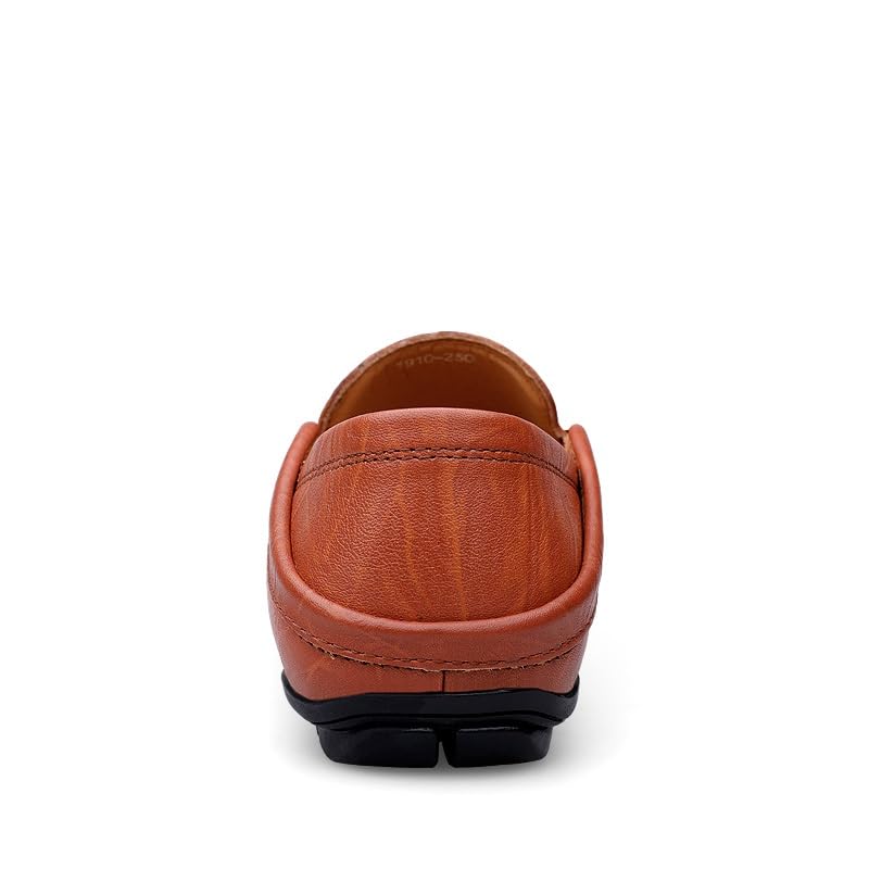 Men's Loafers Round Toe Solid Color Leather Loafer Shoes Lightweight Comfortable Resistant Outdoor Slip On4