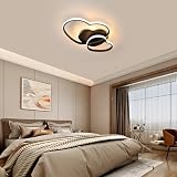 Riserva Lampa sufitowa LED do ściemniania, 48 W, czarna lampa sufitowa, pilot zdalnego sterowania 3000-6500K, nowoczesny kształt serca do salonu, sypialni, jadalni, kuchni