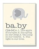 The Kids Room by Stupell Definition Of Baby With Grey Elephant Rectangle Wall Plaque, 11 x 0.5 x 15, Proudly Made in USA