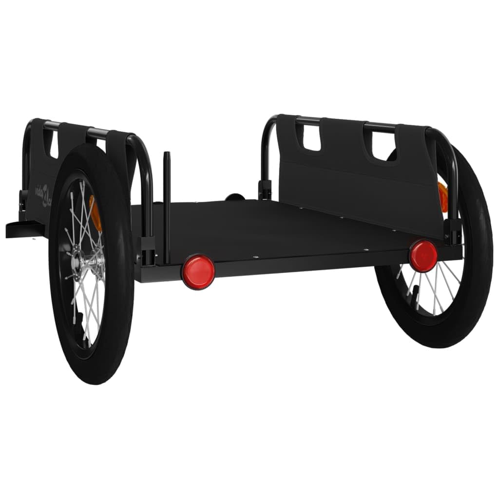 vidaXL Rimorchio da Bici Nero Oxford e Ferro