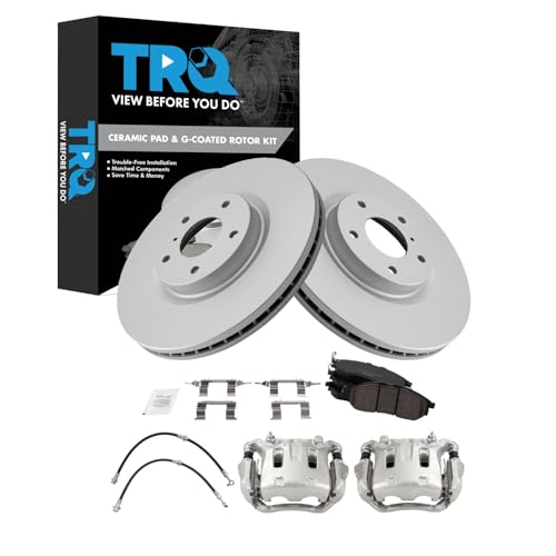 TRQ Front Brake Pad & Rotor Kit Premium G-Coated Ceramic Compatible with 2011-2014 Nissan Murano