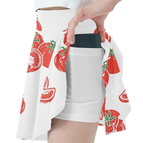 High-Waist Toddler Skirts Tomato Pattern Girls' Athletic Skorts for Running X-Small2