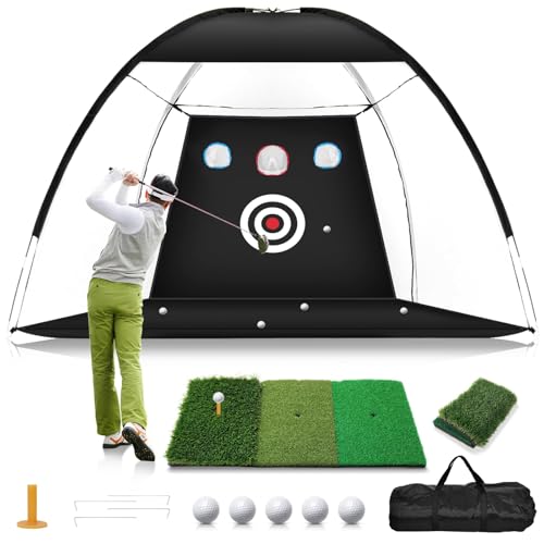 TOSOZE Golf Net 10x7FT with Tri-Turf