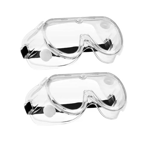 2 Stück Schutzbrille Arbeitsschutzbrille für Brillenträger Staubdichte Schutzbrillen Transparent Staubschutzbrille Antibeschlagbrille Sicherheitsbrille