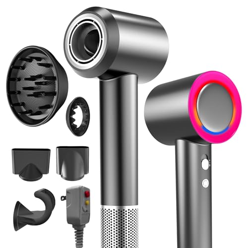 Hair Dryer, 1800W Fast Drying Blow Dryer with 160,000 RPM High-Speed Brushless Motor Low Noise Hairdryer with Magnetic Attachments for Home Salon Travel