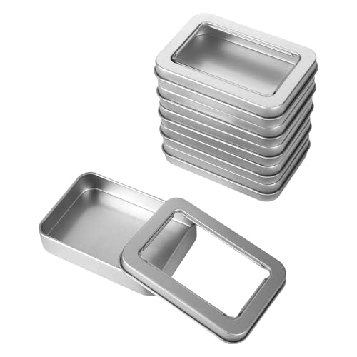 WatDenyFine 6 Stück Metalldosen mit Deckel, Storagebox Aufbewahrungsbox Kleine Box Blechdose mit Deckel Klein Aufbewahrungsbox Klein Metallbox Kleine Dosen Karten Boxen Blechdosen (Silber)
