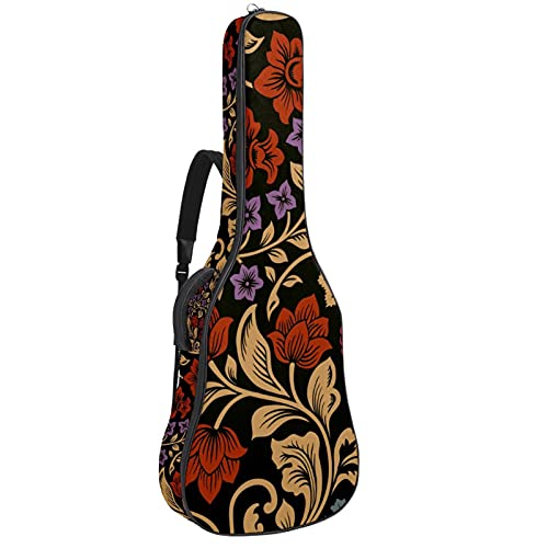 Housse de guitare pour éviter les rayures avec sangle ajustable et motif à fleurs