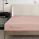 REHAN & CO Double Fitted Sheet Blush Pink Extra Deep Pocket 16 Inch (40 Cm) Super Soft 100% Brushed Microfiber Bed Sheets (137x190cm) - Image 2