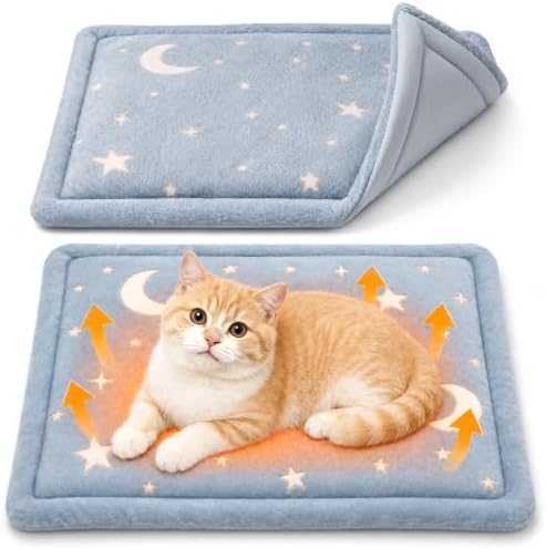 Papettly Self Warming Cat Bed, Reversible Self Heating Cat Pad Ma...