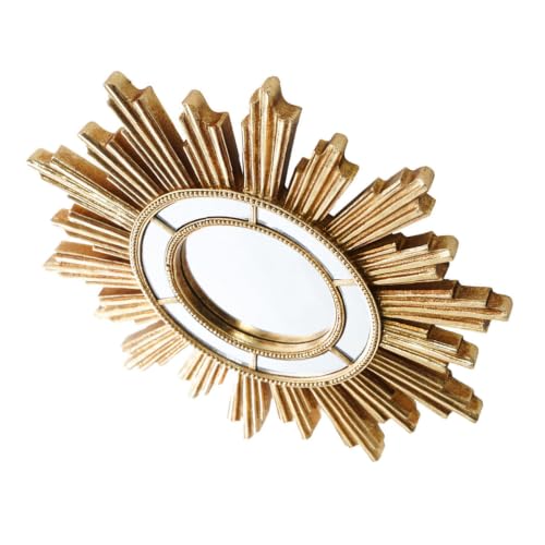 Miroir de maquillage doré pour mur salon chic déco moderne - 8