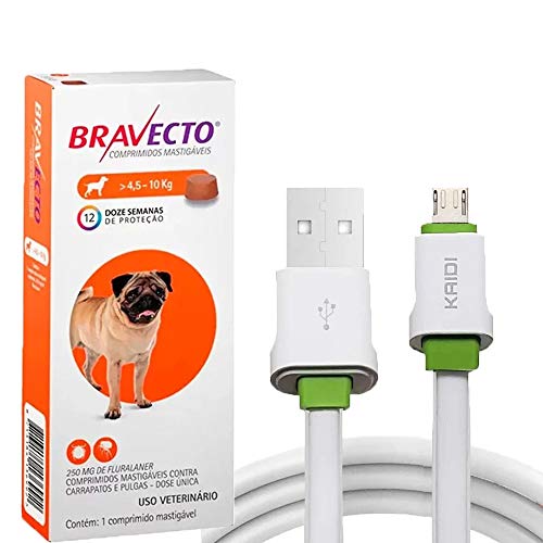 Bravecto Antipulgas Caes 4,5 A 10kg + Cabo Usb Android