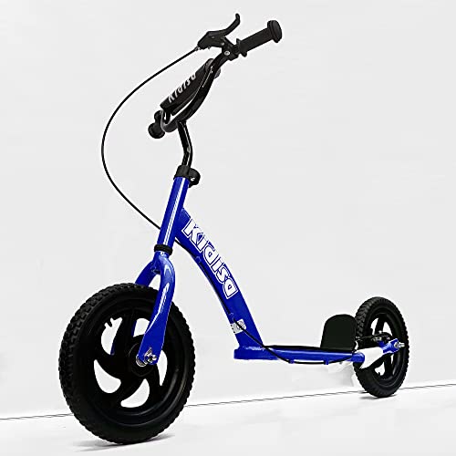 Scooter para niños 12 pulgadas Kids Push Scooter Stunt Ride On EVA Neumáticos Frenos (Azul) Cover