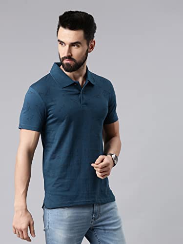 Image of KRYPTIC Men's Ultra-Soft Cotton Rich Casual Printed Half Sleeve Regular Fit Classic Polo T-Shirt - Soft, Cool & Stylish Everyday Wear