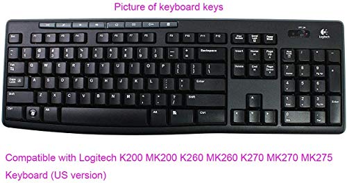 Image of iFyx Keyboard Cover Skin for Logitech Multi-Device Wireless Keyboard Mk295 K200 MK200 K260 MK260 K270 MK270 MK275 Cover Ultra Thin Protective Skin (Transparent)