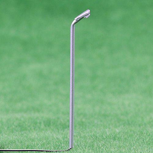 LYWS 5PCS 1/400 1:400 Metal Model Street Lights Lamppost Single Head LED Lights Model Railway Street Lighting