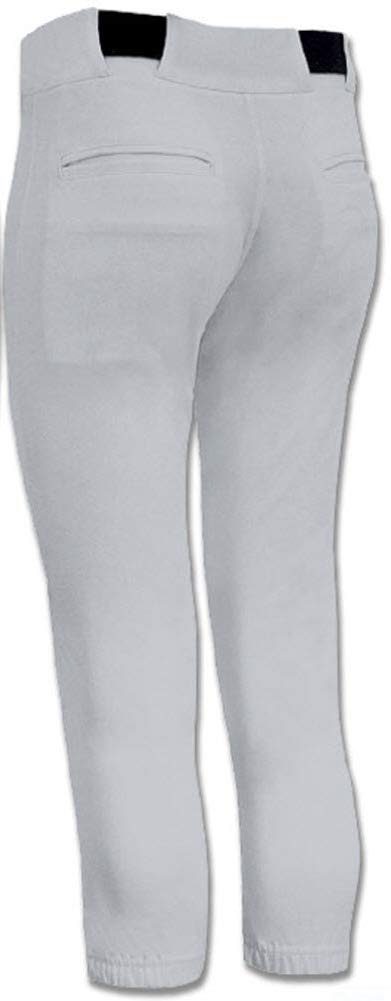 Joe's USA Girls Low Rise Fastpitch Softball Pants, Small-Grey