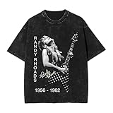 Randy Vintage Oversized T Shirt Summer Cotton Tee Rhoads Round Neck Short Sleeve Clothes for Mens Womens XX-Large