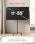 VEVOR Roulement TV Support, mobile TV Panier pour Écrans 17-55 pouces, Portrait au Paysage, Portable TV Stand avec roues 44 lbs pour salon, Chambre, Bureau, En plein air, Max VESA 200x200mm