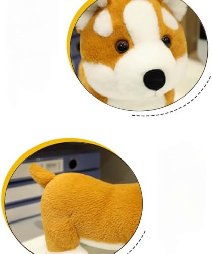 EPRHAY 25cm Niedlicher Corgi Plüschtier Kuschelig Weiches Spielzeug Welpen Stofftier Fülltier Spielzeug Kissen Aufmerksames Geschenk Dekorative Plüschpuppe