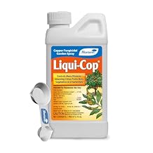 Monterey Copper Fungicide Garden Spray Bundled with Measuring Spoon - Controls Diseases on Citrus, Fruits, Nuts, Vegetables & Ornamentals, Preventative Disease Protection - 1 Pint
