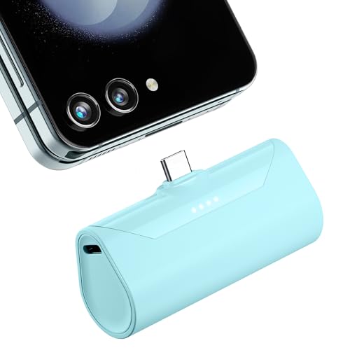 Mini Blue 4800mAh USB-C Power Bank for iPhone & Android