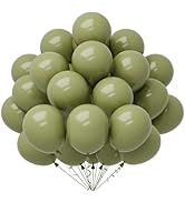 CVPARTYON Sage Green Balloons, 60 pcs 12 Inch Thickened Latex Balloons for Birthday Party Decorat...