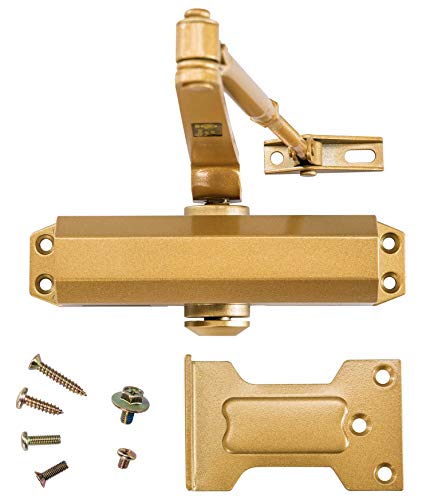 Lynn Hardware LYNN-DC5003-BRASS Light/Medium Duty Residential/Light Commercial Door Closer - Dc5003 Surface Mounted, Aluminum Door Closer, Adjustable Closing, Grade 2 & Ul 3 Hour Fire Rated - Us4 Satin Brass/Gold thumb #5