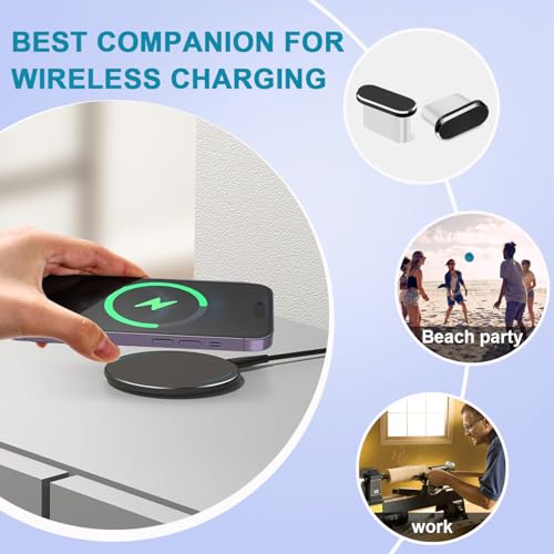 Image of USB C Dust Plug,USB C Port Cover Type C Charging Port Plug Cover Speaker Dust Cover, Accessories for iPhone 17 Pro Max (Silver, for iPhone 17 Pro Max)