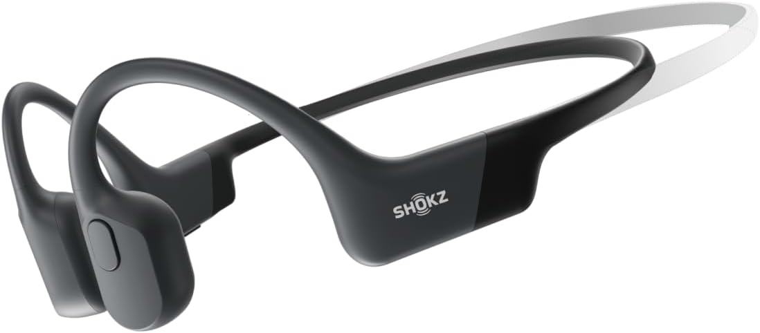 SHOKZ OpenRun Mini-Bone Conduction Headphones,Open-Ear Bluetooth Wireless Sport Headphones for Running & Workout,Sweat Resistant, Long 8H Playtime,Mic,with Hair Band-Black