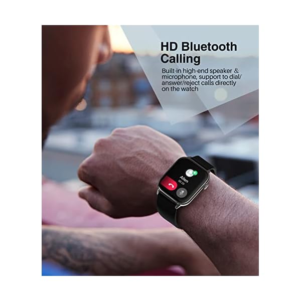 Smart Watch with Bluetooth Call, 1.68" HD Touch Screen Activity Fitness Tracker with Blood Pressure Blood Oxygen Heart Rate Sleep Monitor Pedometer, IP67 Waterproof Smart Watch for Android iPhone - Image 3