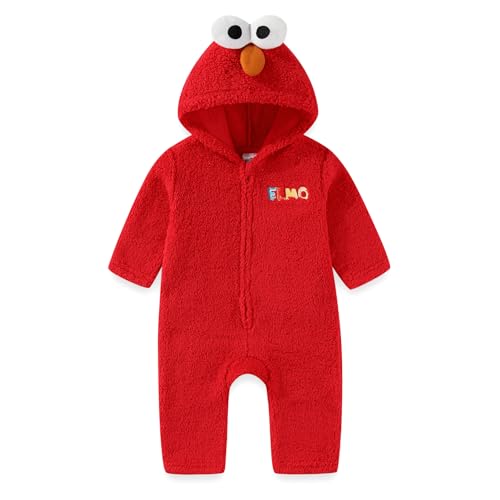 Sesame Street Elmo Boys Cosplay Hooded Coverall with 3D Eyes for Infant and Toddler