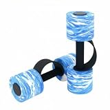 Fxzqgnh Wasserhantel mit Schaumstoffenden Schwimmend Wasserhantel aus Schaumstoff rutschfest Schwimmhantel für Pool-Workout, Rehabilitation, Blau-Weiß Camouflage