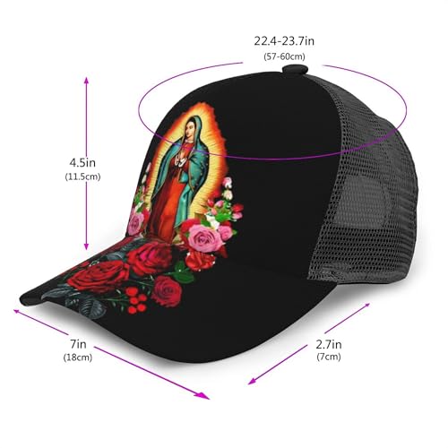 Gorra beisbolera Virgin Mary Our Lady of Guadalupe ajustable miniatura 2