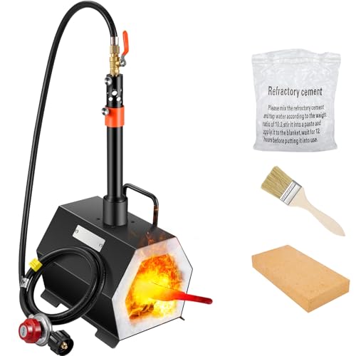 Happybuy Portable Propane Forge - Single Burner for Tool and Knife Making, Complete Kit with Large Capacity, Ideal for Blacksmithing, Mini Furnace and Gas Forging Tools