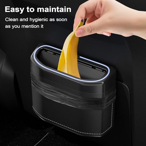 Cubo de basura para coche iluminado ideal para viajes familiares en caravanas y SUV 7