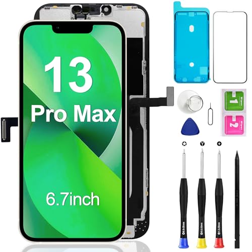 for iPhone 13 Pro Max Screen Replacement 6.7 inch 3D Touch LCD Display Digitizer Frame Assembly Repair Kit with Waterproof Seal+Repair Tools+Tempered Glass for A2484 A2641 A2644 A2645 A2643