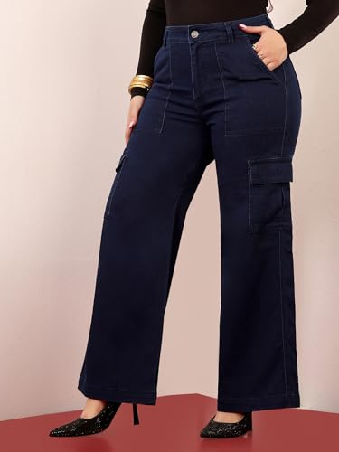 Image of Miss Chase A+ Women's Wide-Leg High Rise Regular Stretchable Denim Jeans
