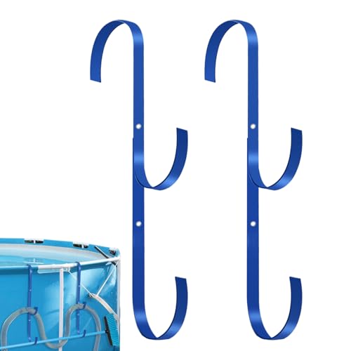 Ganci per Recinzione Piscina,2 Pezzi Supporto Per Retino | Metallico Organizzatore Attrezzi Spazio Ridotto Per Esterni Giardino Piscina