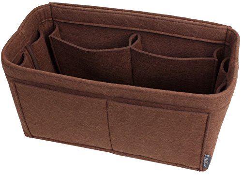 Pelikus Felt Purse & Tote Organizer Insert/Multi-Pocket Handbag Shaper (Large, Chocolate)
