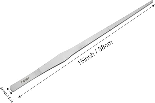 Miniatura 3 de FEITA Pinzas extralargas de acero inoxidable rectas de 15 pulgadas para acuario, herramientas de paisajismo acuático, pinzas de alimentación de